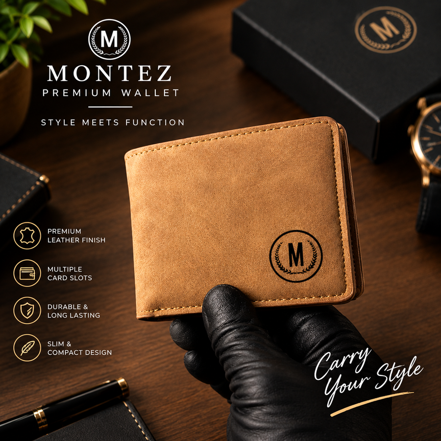 Montez Elite Leather Wallet – Premium Men’s Bifold