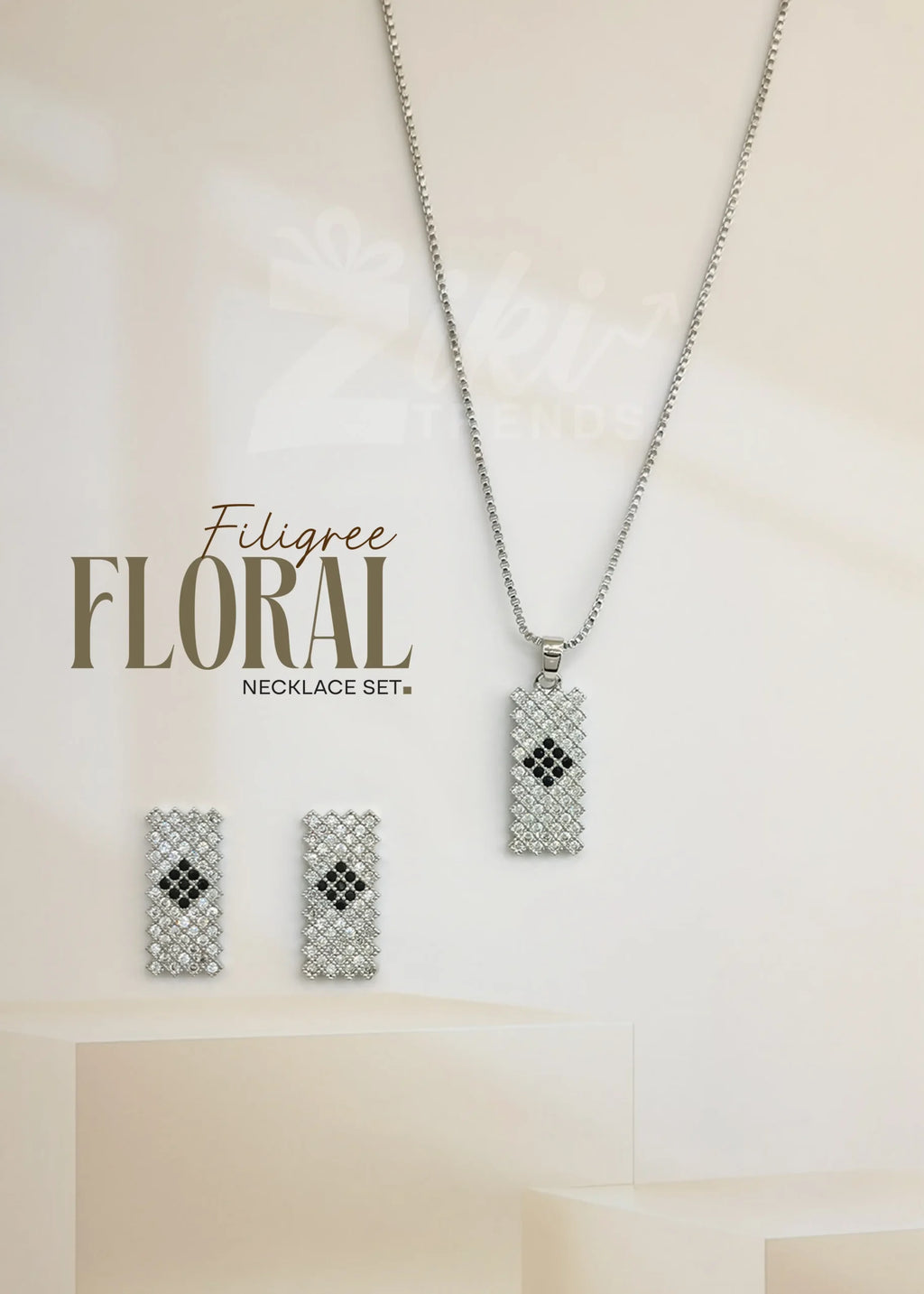 Filigree Floral Necklace Set